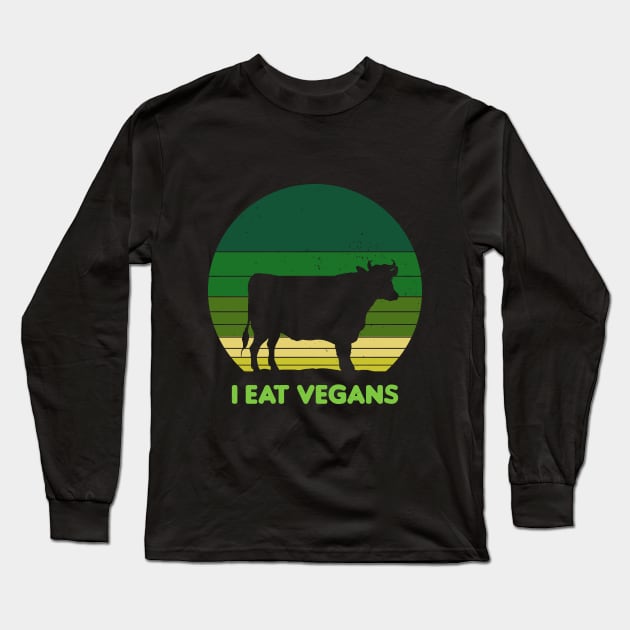 I Eat Vegans Vintage Sunset Long Sleeve T-Shirt by Radarek_Design